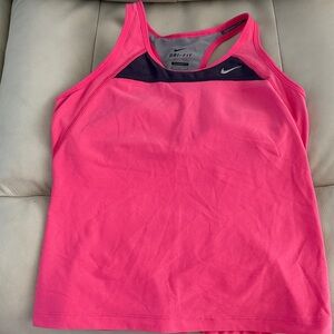 Nike Hot Pink and Black Dri-FIT Tank Top